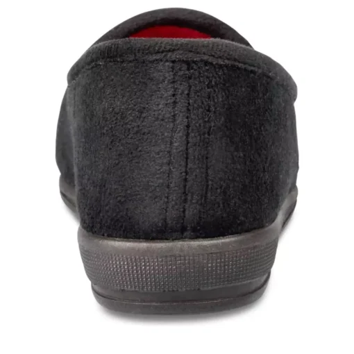 Chaussons Confort NOIR Femme Motif Uni A Enfiler