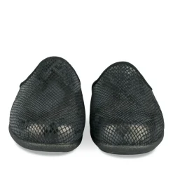 Chaussons Confort NOIR Femme Motif Uni A Enfiler