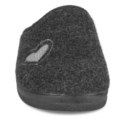 Chaussons Confort NOIR Femme Motif Uni A Enfiler