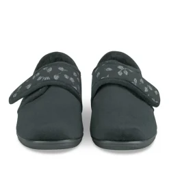 Chaussons Confort NOIR Femme Motif Uni A Enfiler