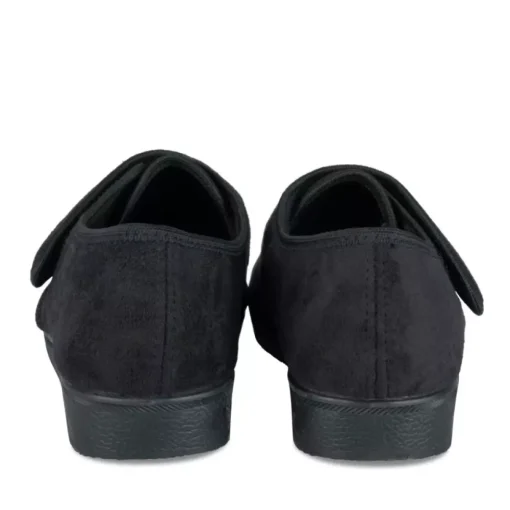 Chaussons Confort NOIR Femme Motif Uni Scratch