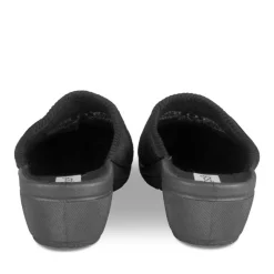 Chaussons Confort NOIR Femme Motif Uni A Enfiler