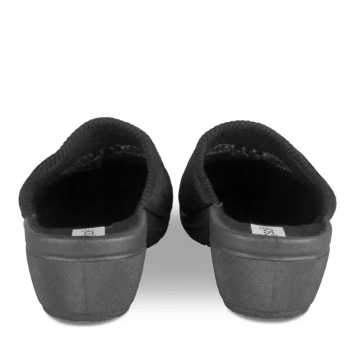 Chaussons Confort NOIR Femme Motif Uni A Enfiler