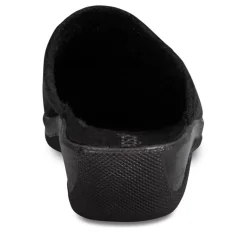 Chaussons Confort NOIR Femme Motif Uni A Enfiler