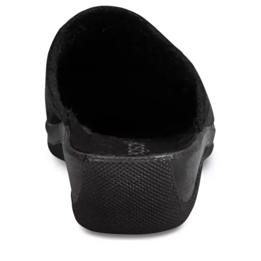 Chaussons Confort NOIR Femme Motif Uni A Enfiler