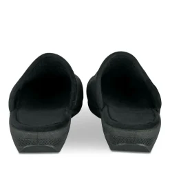 Chaussons Confort NOIR Femme Motif Uni A Enfiler