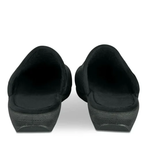 Chaussons Confort NOIR Femme Motif Uni A Enfiler
