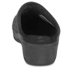 Chaussons Confort NOIR Femme Motif Uni A Enfiler