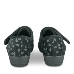 Chaussons Confort NOIR Femme Motif Uni A Enfiler