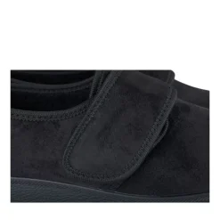 Chaussons Confort NOIR Femme Motif Uni Scratch