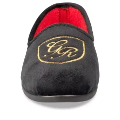 Chaussons Confort NOIR Femme Motif Uni A Enfiler