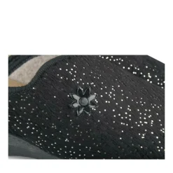 Chaussons Confort NOIR Femme Motif Uni A Enfiler