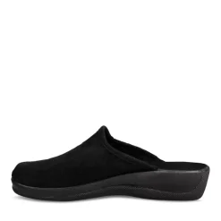 Chaussons Confort NOIR Femme Motif Uni A Enfiler
