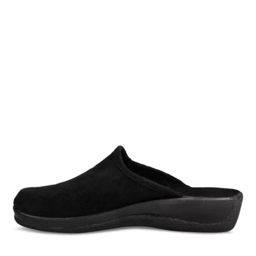 Chaussons Confort NOIR Femme Motif Uni A Enfiler