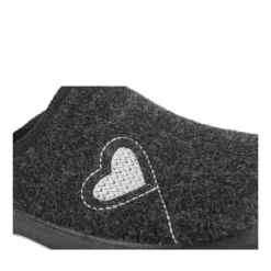 Chaussons Confort NOIR Femme Motif Uni A Enfiler