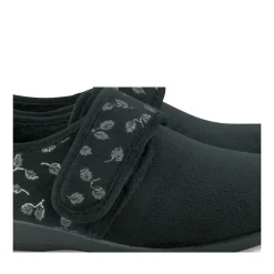 Chaussons Confort NOIR Femme Motif Uni A Enfiler