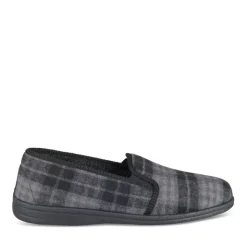 Chaussons Confort NOIR Homme Motif Uni A Enfiler