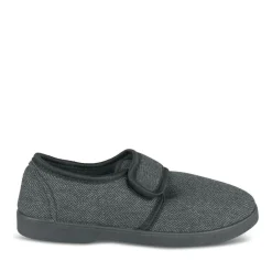 Chaussons Confort NOIR Homme Motif Uni Scratch
