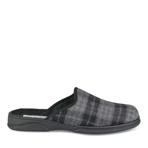 Chaussons Confort NOIR Homme Motif Uni A Enfiler