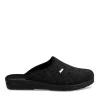 Chaussons Confort NOIR Homme Motif Uni A Enfiler