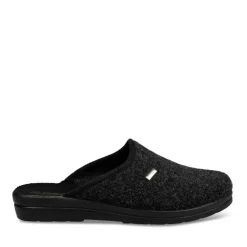 Chaussons Confort NOIR Homme Motif Uni A Enfiler