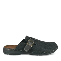 Chaussons Confort NOIR Homme Motif Uni A Enfiler
