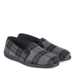 Chaussons Confort NOIR Homme Motif Uni A Enfiler