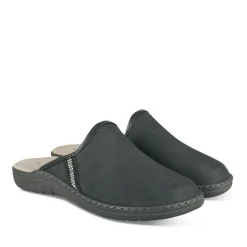 Chaussons Confort NOIR Homme Motif Uni A Enfiler
