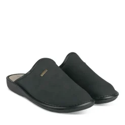 Chaussons Confort NOIR Homme Motif Uni A Enfiler