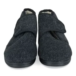 Chaussons Confort NOIR Homme Motif Uni Scratch