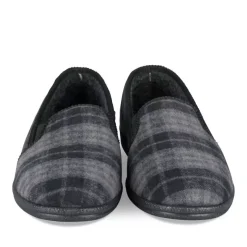 Chaussons Confort NOIR Homme Motif Uni A Enfiler