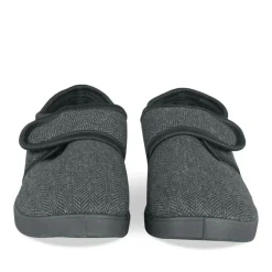 Chaussons Confort NOIR Homme Motif Uni Scratch