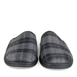 Chaussons Confort NOIR Homme Motif Uni A Enfiler