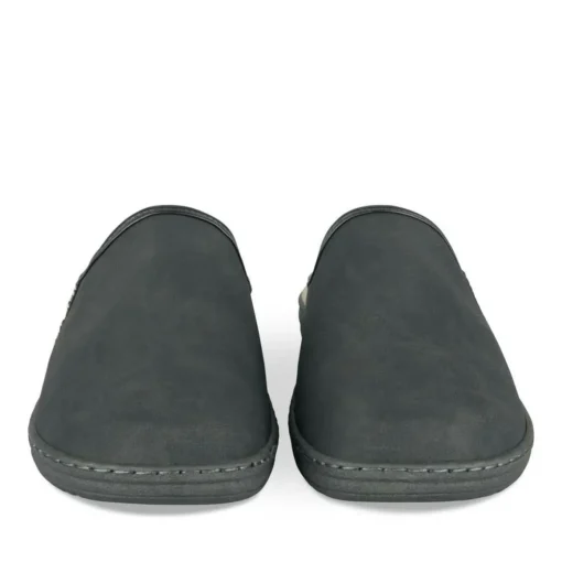 Chaussons Confort NOIR Homme Motif Uni A Enfiler