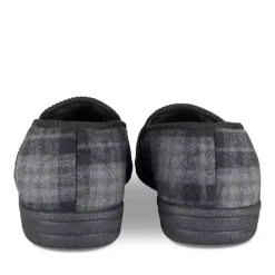 Chaussons Confort NOIR Homme Motif Uni A Enfiler