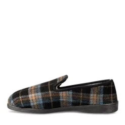 Chaussons Confort NOIR Homme Motif Carreaux A Enfiler