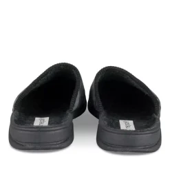 Chaussons Confort NOIR Homme Motif Uni A Enfiler
