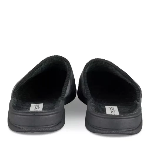 Chaussons Confort NOIR Homme Motif Uni A Enfiler