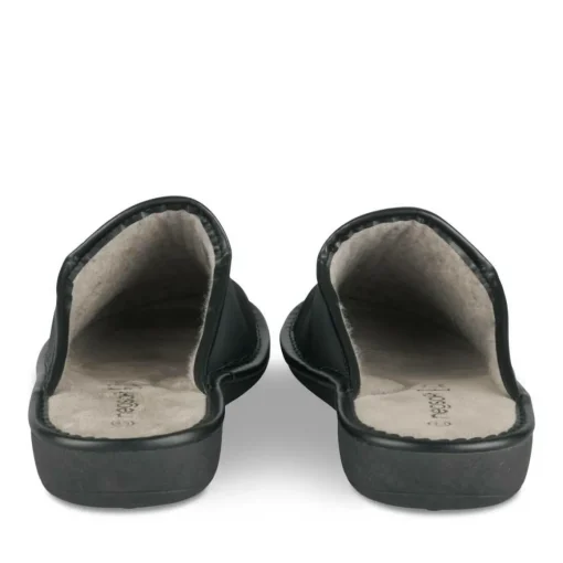 Chaussons Confort NOIR Homme Motif Uni A Enfiler