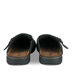 Chaussons Confort NOIR Homme Motif Uni A Enfiler