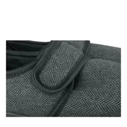 Chaussons Confort NOIR Homme Motif Uni Scratch