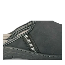 Chaussons Confort NOIR Homme Motif Uni A Enfiler