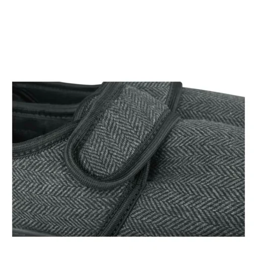 Chaussons Confort NOIR Homme Motif Uni Scratch