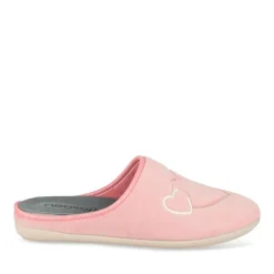 Chaussons Confort ROSE Femme Motif Uni A Enfiler