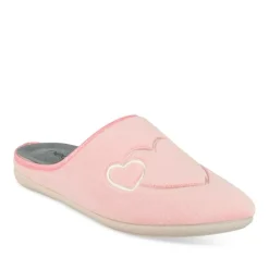 Chaussons Confort ROSE Femme Motif Uni A Enfiler