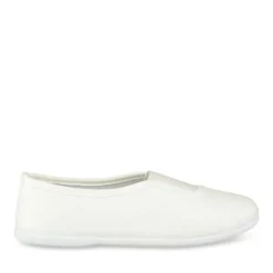 Chaussons De Gym BLANC Fille Motif Uni A Enfiler