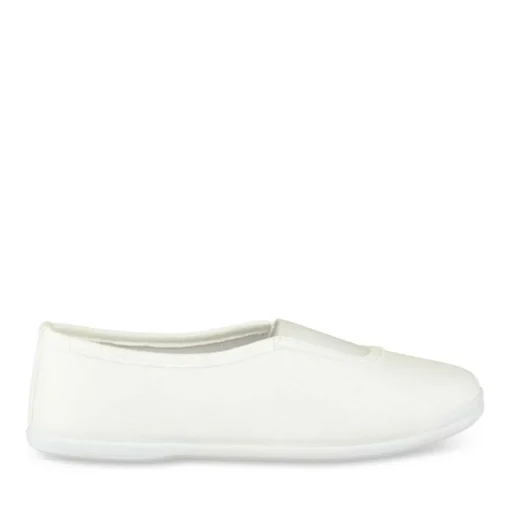 Chaussons De Gym BLANC Fille Motif Uni A Enfiler
