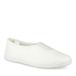 Chaussons De Gym BLANC Fille Motif Uni A Enfiler