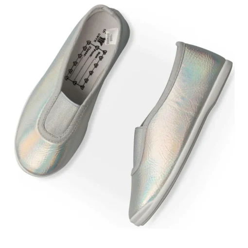 Chaussons De Gym BLEU Fille Motif Iridescent A Enfiler