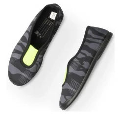 Chaussons De Gym NOIR Garçon Motif Camouflage A Enfiler